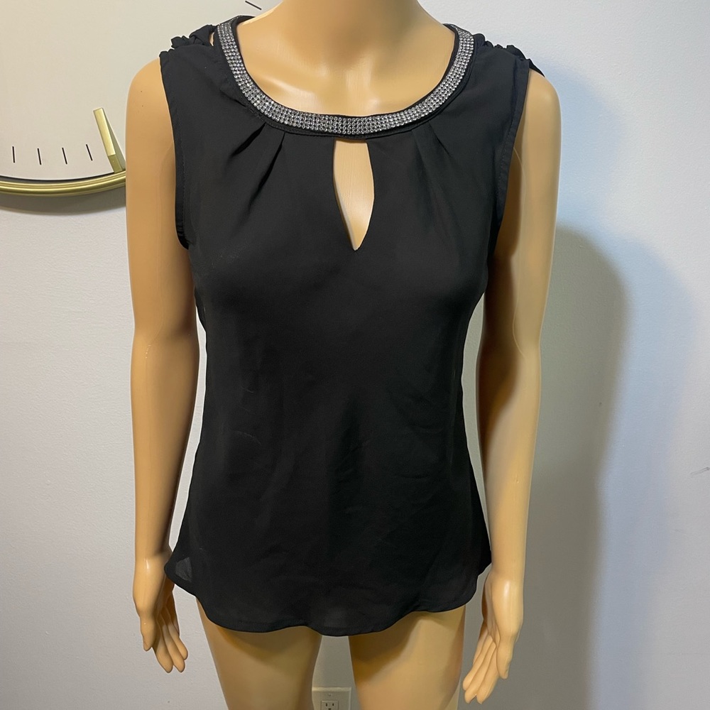 black crystal studded halter top size M